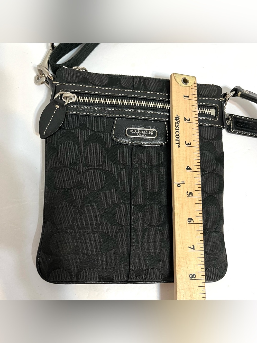 Coach Black Penelope Crossbody Signature Jacquard Canvas Swingpack - Picture 8 of 16